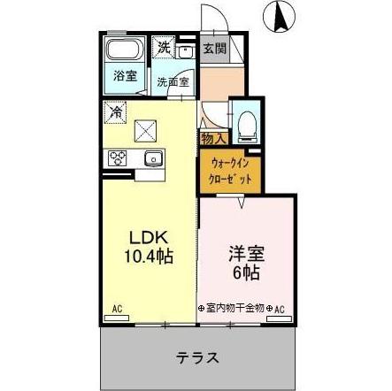 すまいる 105(1LDK/1階)の間取り写真