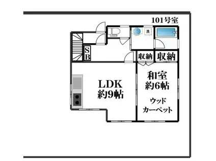 JAIRO東金IV(1LDK/1階)の間取り写真