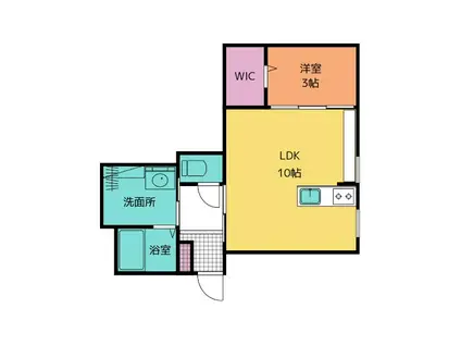 DIMORA(1LDK/2階)の間取り写真
