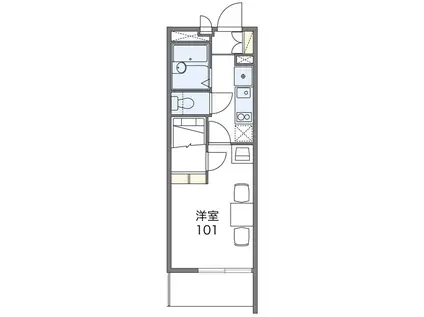 レオパレスゴールドファイブ(1K/1階)の間取り写真