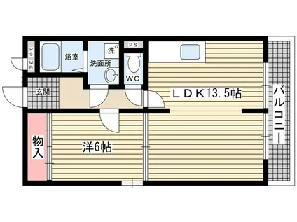 カスタム加島II(1LDK/2階)の間取り写真