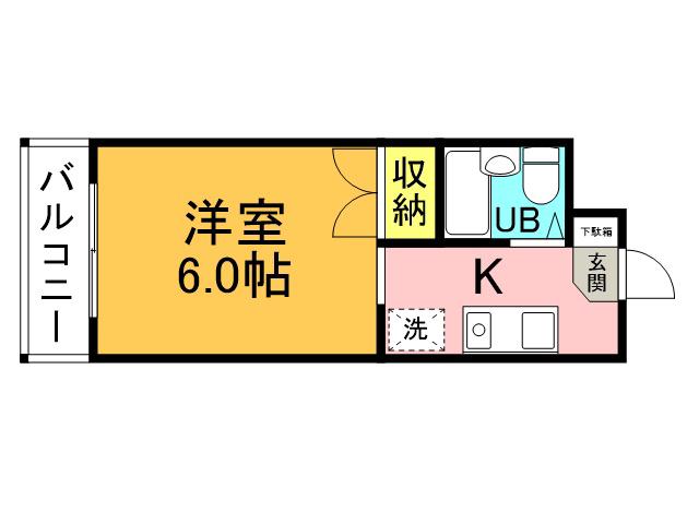 第2杉原ビル(1K/2階)の間取り写真