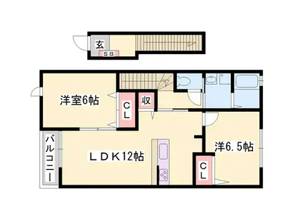 ピエ・デル・モンテII(2LDK/2階)の間取り写真