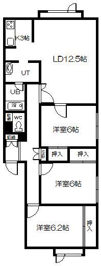ファレノ(3LDK/1階)の間取り写真