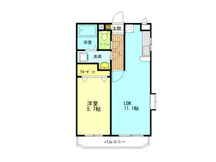 アルタイル(1LDK/2階)の間取り写真