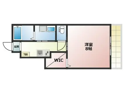 GRACIAS(1K/1階)の間取り写真