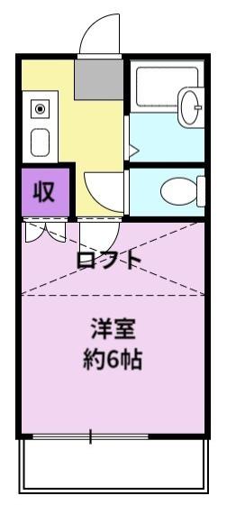 アーサーII(1K/1階)の間取り写真