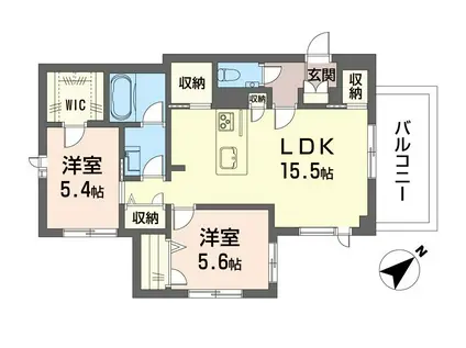 プルームレジデンス溝の口(2LDK/4階)の間取り写真
