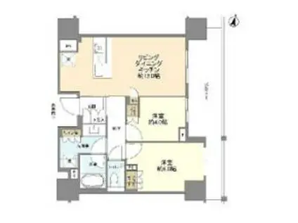 ブランズ本郷(2LDK/9階)の間取り写真