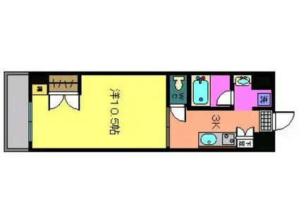 コーポPALII(1K/7階)の間取り写真