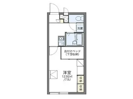 レオパレスアークハイツII(1K/2階)の間取り写真