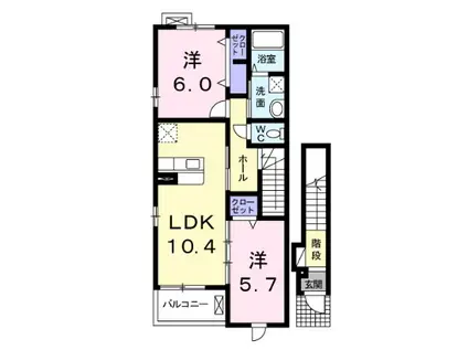 サウス・ブリッサA(2LDK/2階)の間取り写真