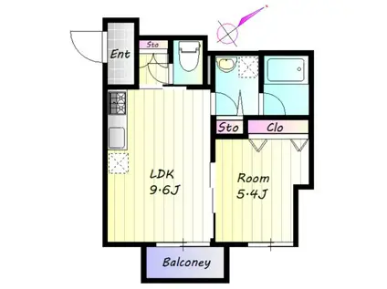 メープルパレス(1LDK/3階)の間取り写真