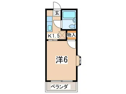 ニュー綿貫ハイツ(1K/1階)の間取り写真