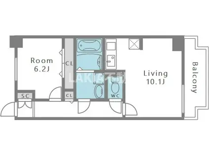 ピュアコートIII(1LDK/2階)の間取り写真