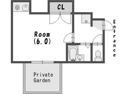 ウィスタリア神戸(ワンルーム/1階)の間取り写真