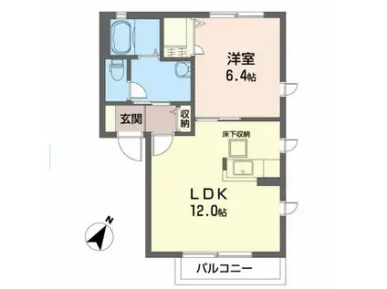 サングリーン鹿野V(1LDK/1階)の間取り写真