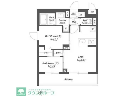 ブランシエスタ用賀(2LDK/3階)の間取り写真
