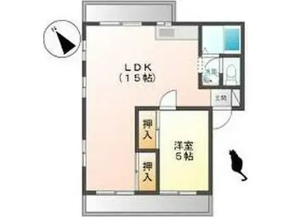 ツインズB(2DK/2階)の間取り写真