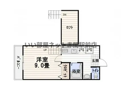 イデアハイツⅢ(1K/2階)の間取り写真