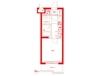 ルーブル武蔵新城弐番館(1K/2階)の間取り写真
