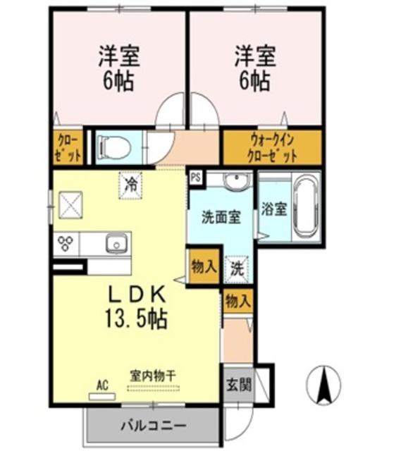 セント レイ(2LDK/1階)の間取り写真