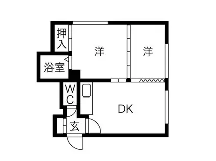 城南コーポラス(2DK/1階)の間取り写真