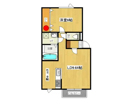 CHELSEAII(1LDK/1階)の間取り写真