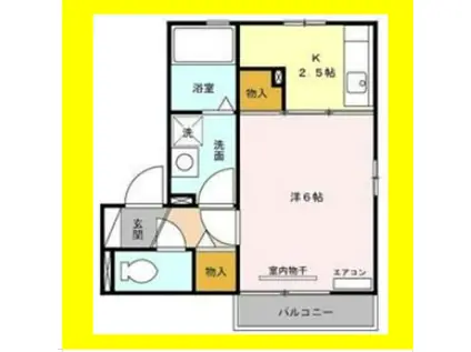 はなみずきA(1K/2階)の間取り写真