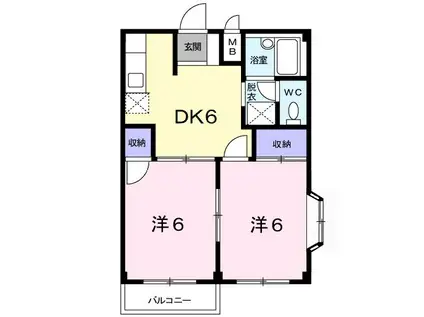 エルディム清水I(2DK/1階)の間取り写真