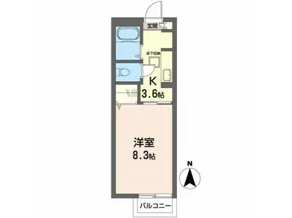 マーベラスT(1K/2階)の間取り写真