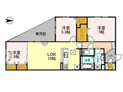 SAKURA NAINETY(3LDK/1階)の間取り写真