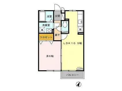 ボン・ショコラ(1LDK/2階)の間取り写真