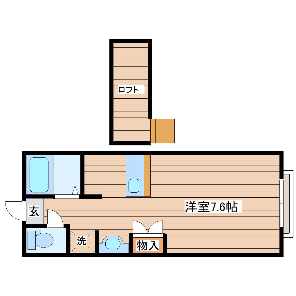 CITY CABIN(ワンルーム/1階)の間取り写真