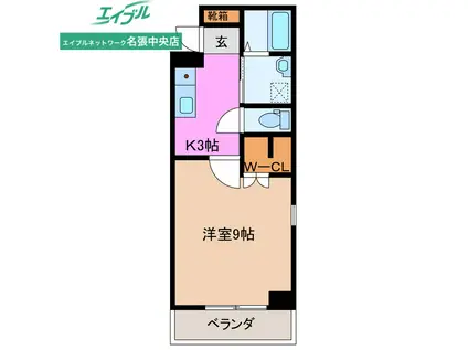 クラシオンレガーロ(1K/1階)の間取り写真