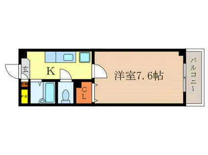 グレイシィ桂(1K/3階)の間取り写真