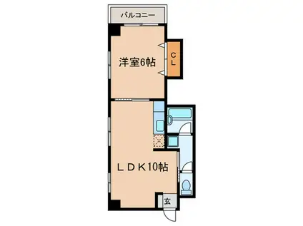 エムケイパレス(1LDK/1階)の間取り写真