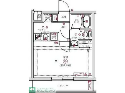 レンティーヴァ綾瀬(1K/2階)の間取り写真