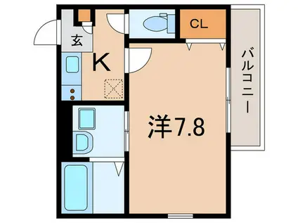 アムールトロワISHIBASHI(1K/1階)の間取り写真