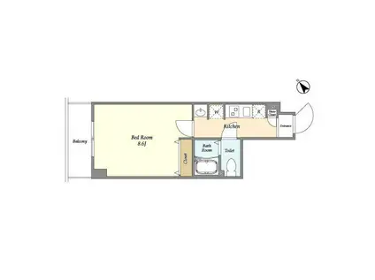 アルファコート東六郷(1K/4階)の間取り写真