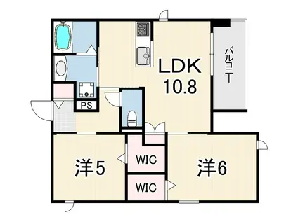 へーベルメゾン城ケ堀(2LDK/3階)の間取り写真