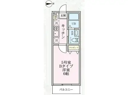 ジョイヒロック(1K/1階)の間取り写真
