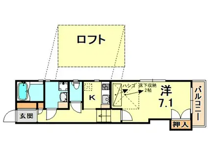 グランメールまや(1K/1階)の間取り写真