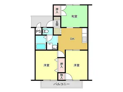 ガーデンシティ海老名A棟(3DK/2階)の間取り写真