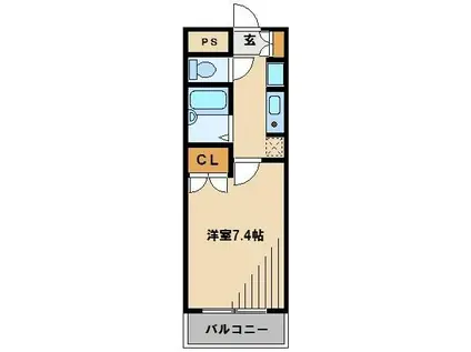 ジュネス(1K/2階)の間取り写真