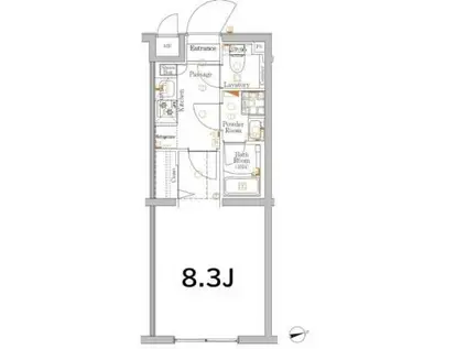 XEBEC経堂(1K/3階)の間取り写真