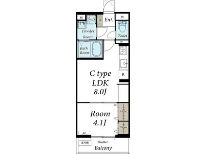 リブリ・ジョイフル諏訪(1LDK/2階)の間取り写真