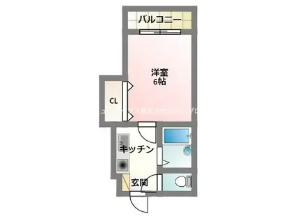 スタジオエム(1K/6階)の間取り写真