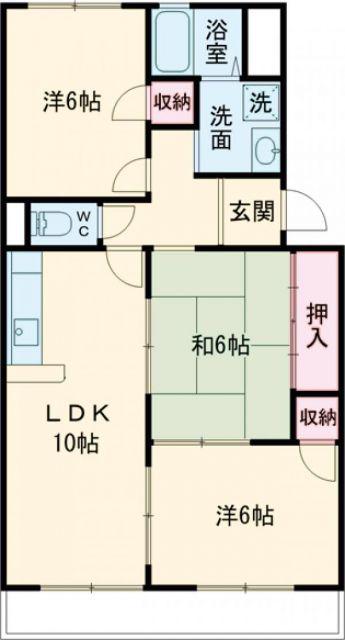 ロベリア山崎(3DK/2階)の間取り写真