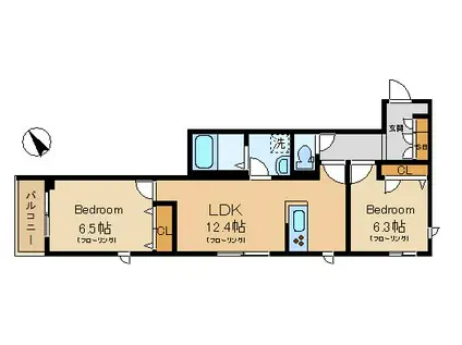 コンフォーザ(2LDK/2階)の間取り写真